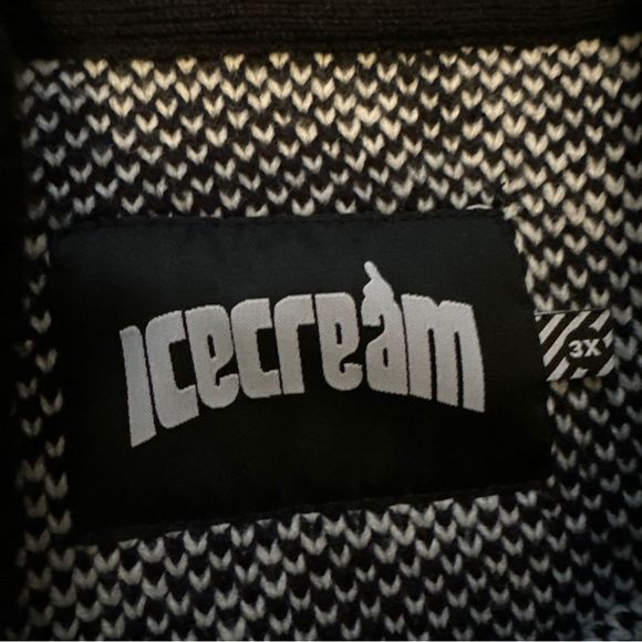 Size 3X IceCream‎ Men’s Sweater Black White Graphic All Over Print - Picture 5 of 13
